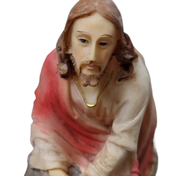 Jesus kneeling and praying in the garden figurine Statue with gold trim‎ - Picture 10 of 11